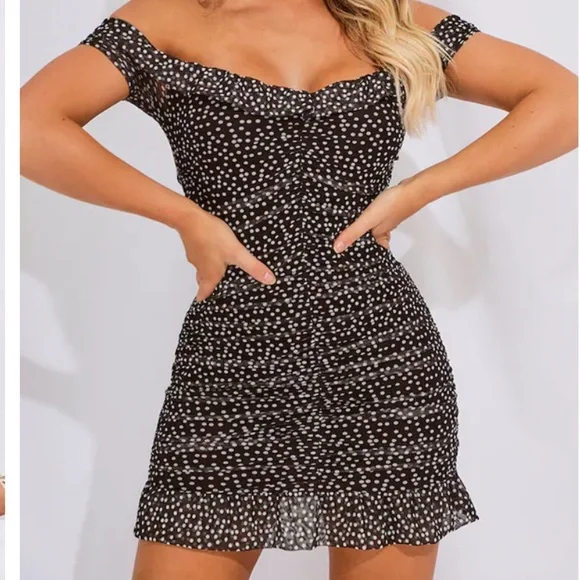 frill hem bodycon dress Jacquard Tie Front Ruffle Hem Bodycon Dress  Parthea Fashion